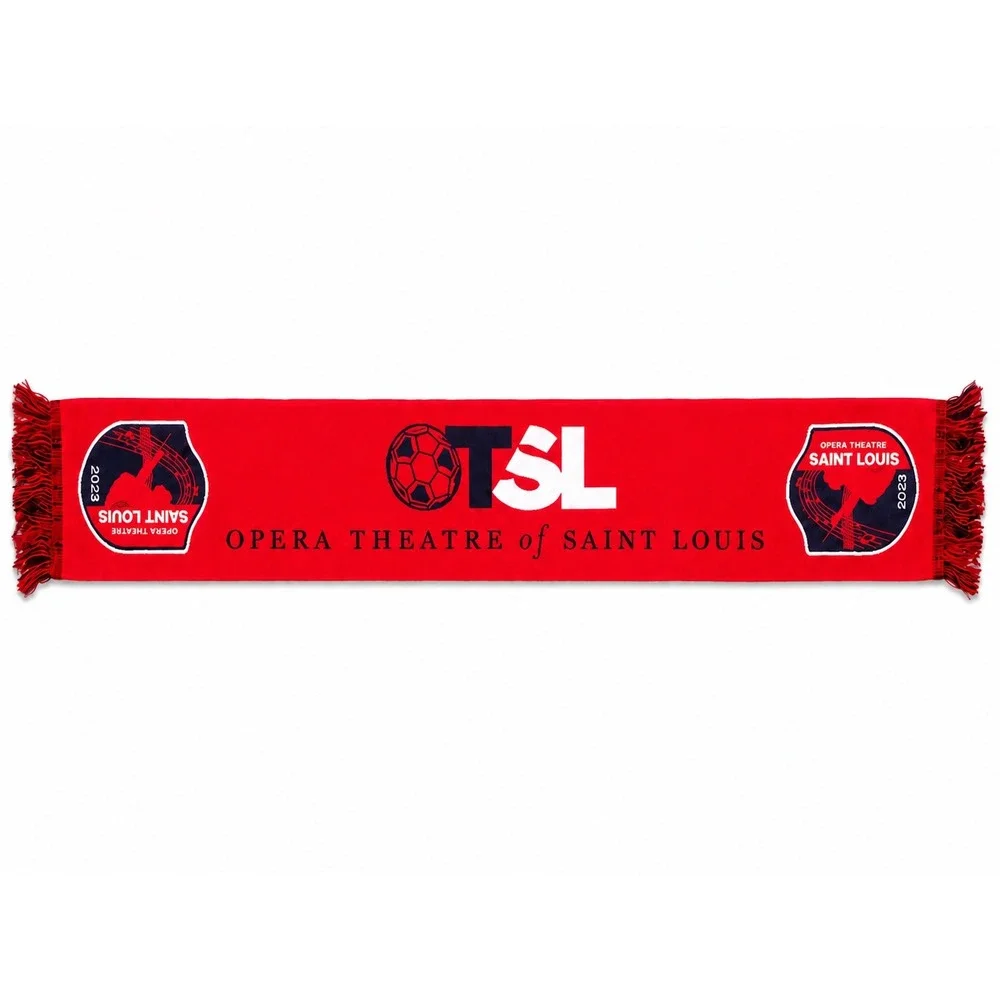 Opera Theatre of Saint Louis 2023 Soccer Scarf Diehard Custom Red OTSL Fringe